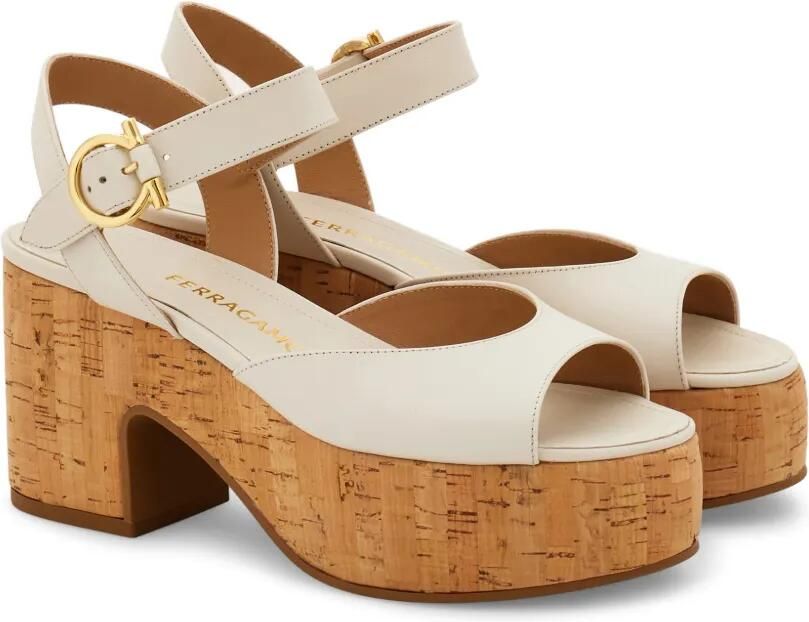 Ferragamo Sandalen met plateauzool Wit