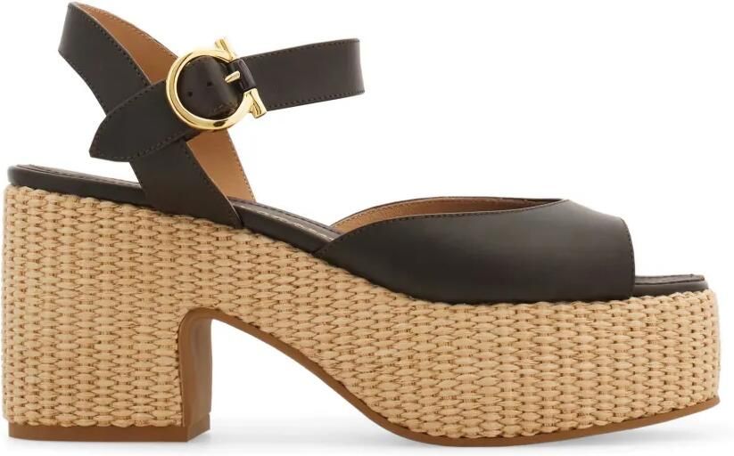 Ferragamo Sandalen met plateauzool Zwart