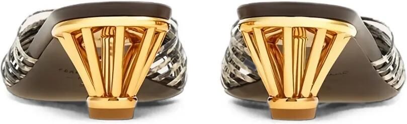 Ferragamo Pumps met sculpturale hak Zwart - Foto 4