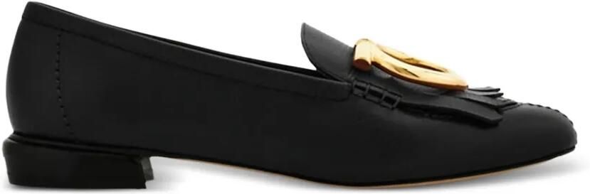 Ferragamo Silvy Gancio loafers met franje Zwart