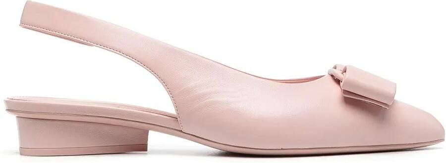 Ferragamo Slingback ballerina's met strik Roze