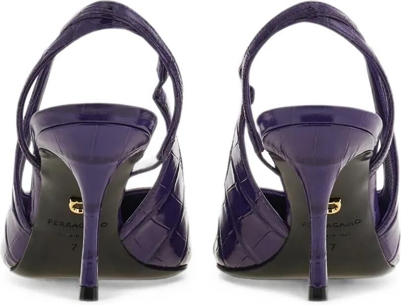 Ferragamo Slingback pumps met hak Paars - Foto 3