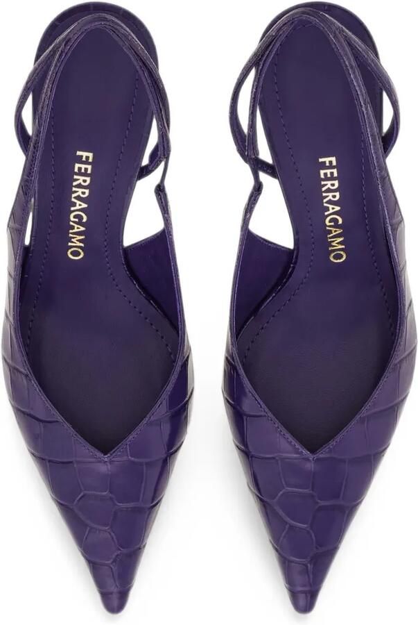 Ferragamo Slingback pumps met hak Paars - Foto 2