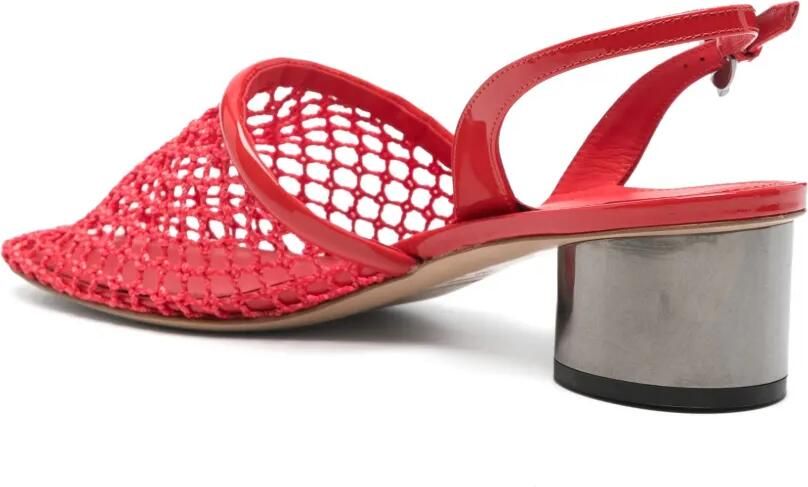 Ferragamo Slingback pumps met net hak Rood - Foto 2