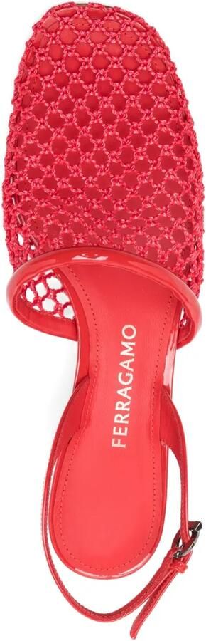 Ferragamo Slingback pumps met net hak Rood - Foto 4