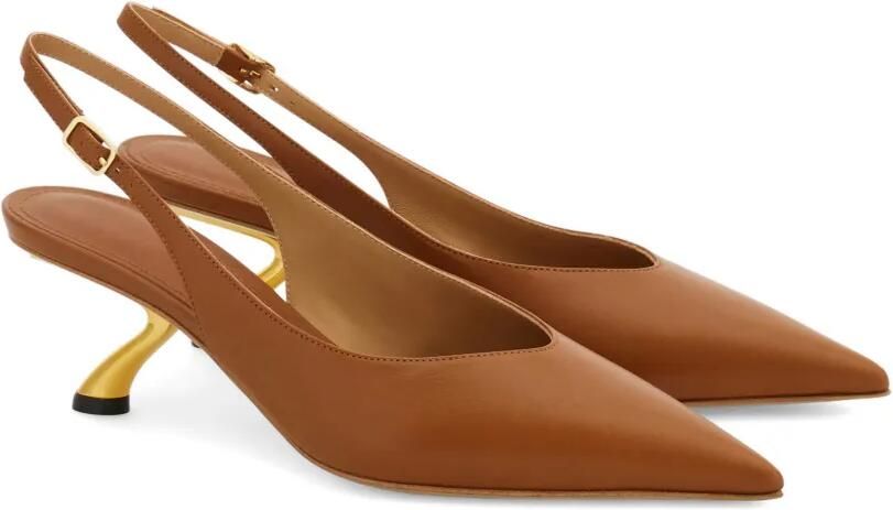 Ferragamo Slingback pumps met S-vormige hak Bruin - Foto 5