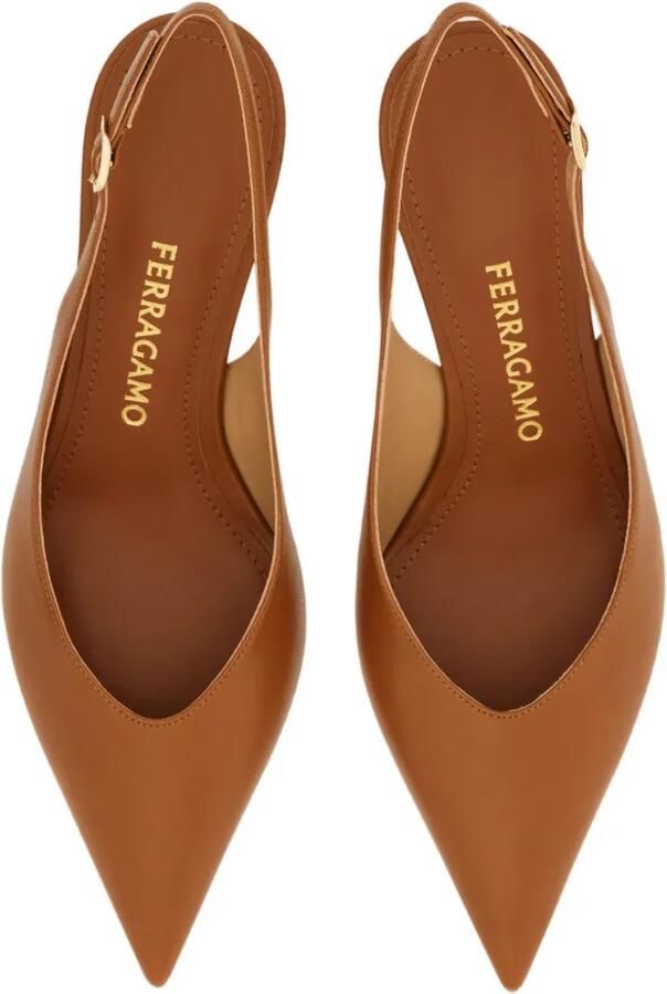 Ferragamo Slingback pumps met S-vormige hak Bruin - Foto 3