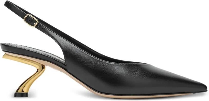 Ferragamo Slingback pumps met S-vormige hak Zwart