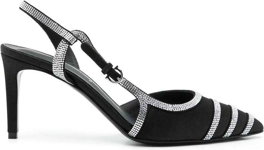 Ferragamo Slingback pumps met stras Zwart