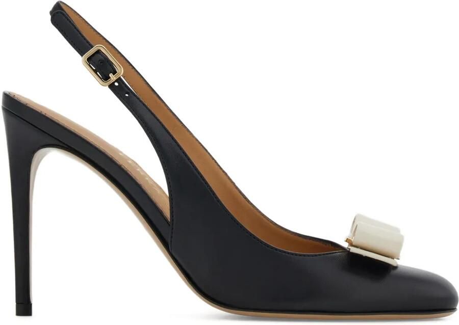 Ferragamo Slingback pumps met strikdetail Zwart