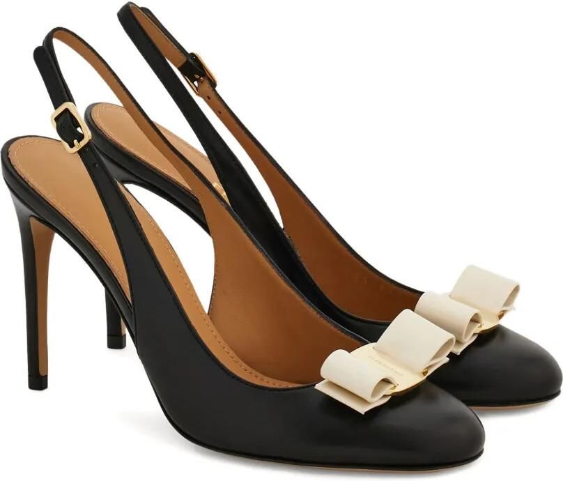 Ferragamo Slingback pumps met strikdetail Zwart - Foto 4