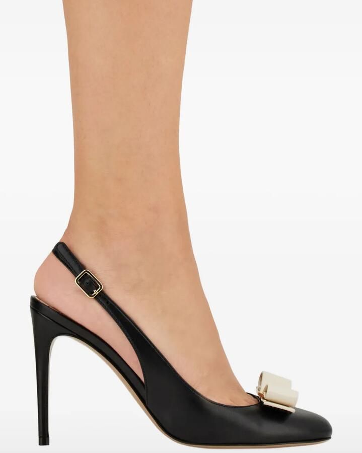 Ferragamo Slingback pumps met strikdetail Zwart - Foto 2