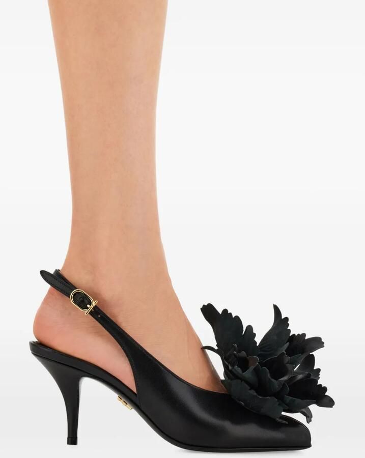 Ferragamo Slingback pumps verfraaid met bloemen Zwart - Foto 3