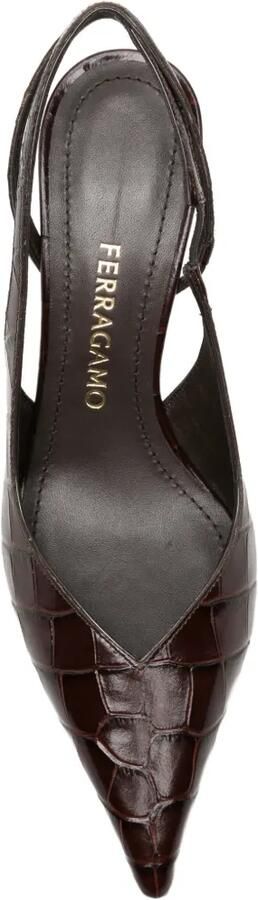 Ferragamo Slingback sneakers met hak Bruin - Foto 4