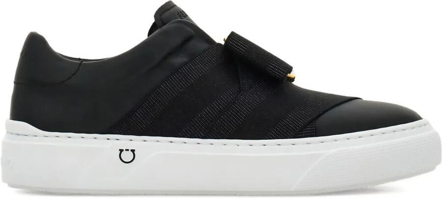 Ferragamo Slip-on sneakers met maxi-strikdetail Zwart