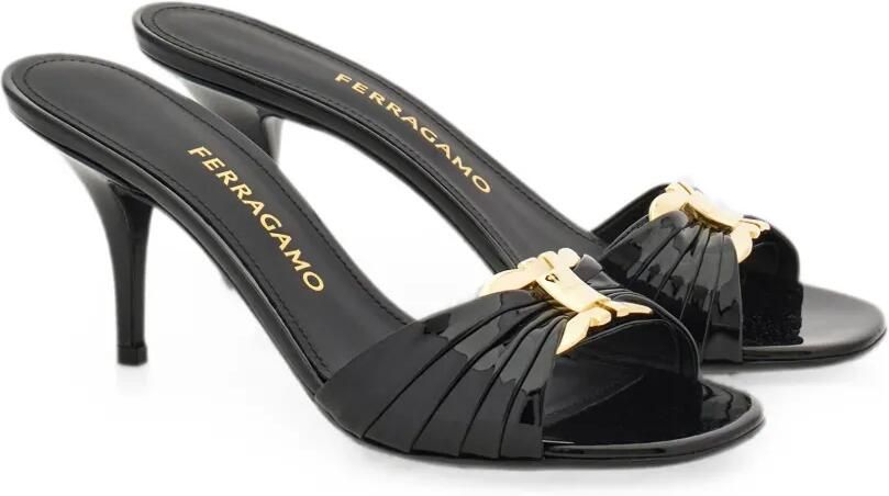 Ferragamo Slippers met Gancini-detail Zwart - Foto 3