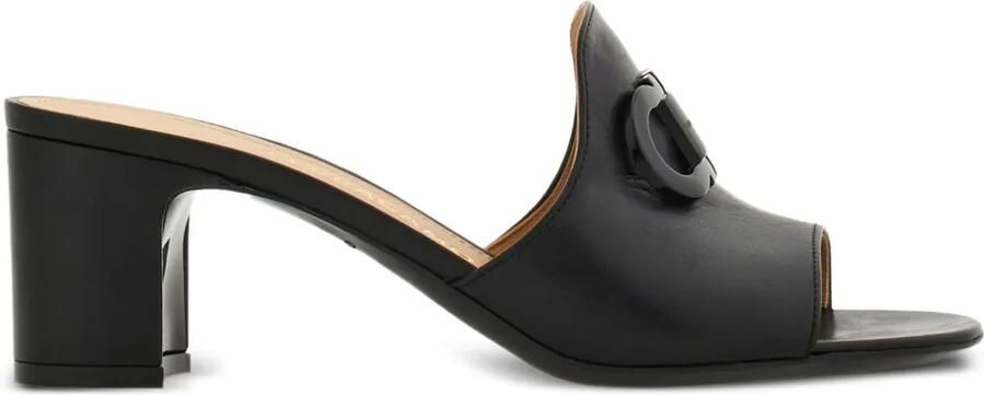 Ferragamo Slippers met Gancini-gesp Zwart
