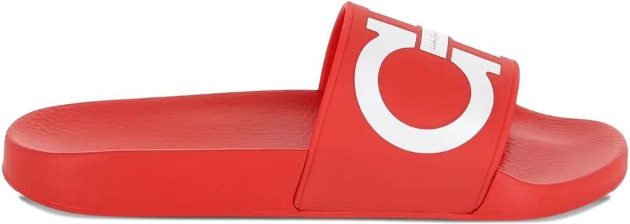 Ferragamo Slippers met logopatroon Rood