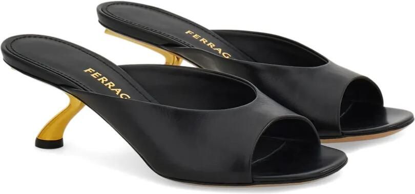 Ferragamo Slippers met S-vormige hak Zwart - Foto 4