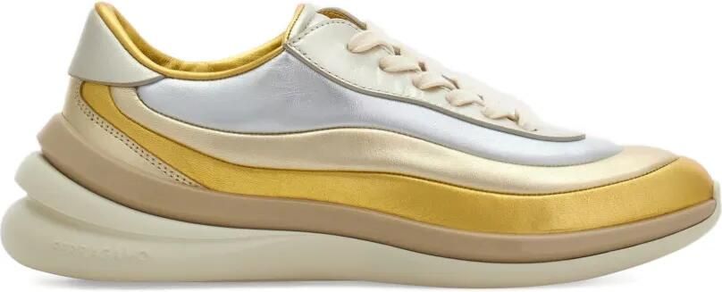 Ferragamo Sneakers met regenboogstreep Goud