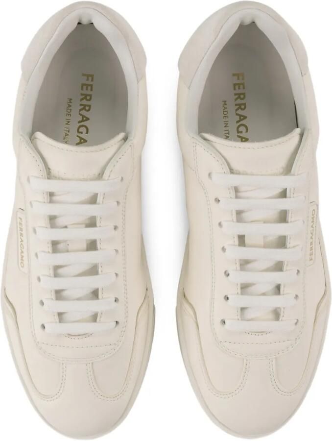Ferragamo Sneakers met suède vlak Wit - Foto 4