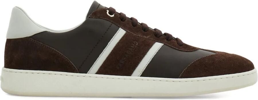 Ferragamo Sneakers met suède vlakken Bruin