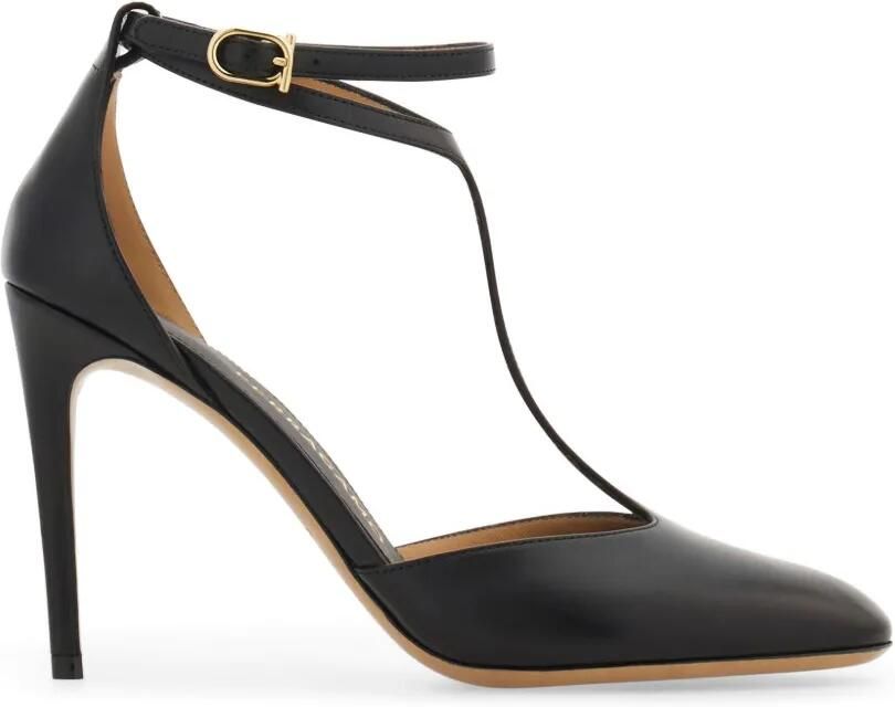 Ferragamo Stiletto pumps met T-bandje Zwart