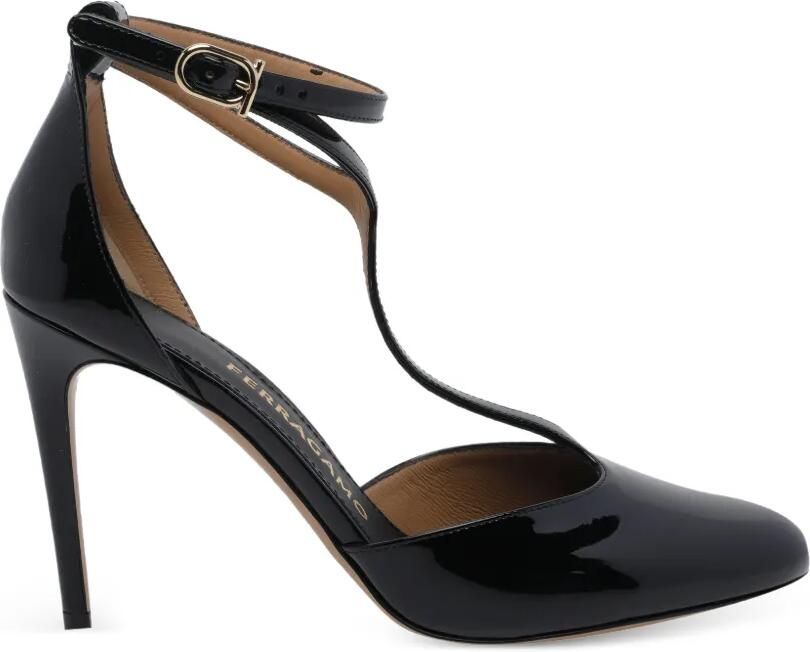Ferragamo Stiletto pumps met T-bandje Zwart