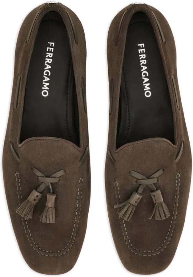 Ferragamo Suède loafers met kwastjes Bruin - Foto 3