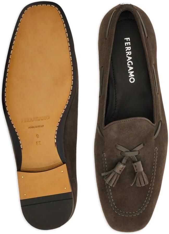Ferragamo Suède loafers met kwastjes Bruin - Foto 2