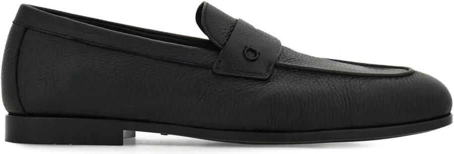Ferragamo Tiberio loafers met textuur Zwart