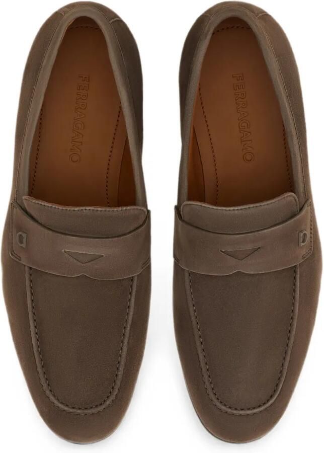 Ferragamo Tiberio suède loafers Bruin - Foto 4