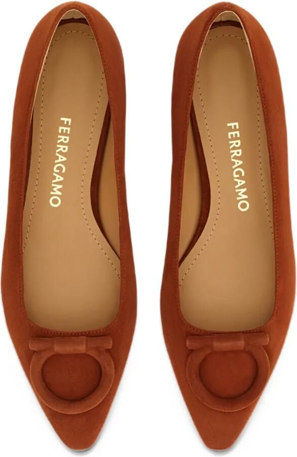 Ferragamo tonal maxi Gancini ballet flat Oranje - Foto 3