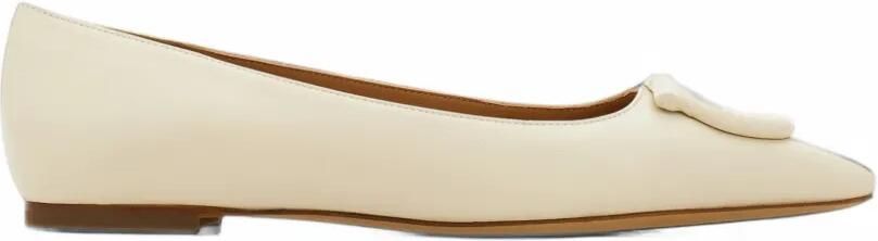 Ferragamo tonal maxi Gancini ballet flats Beige