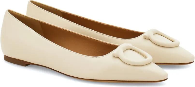 Ferragamo tonal maxi Gancini ballet flats Beige - Foto 4