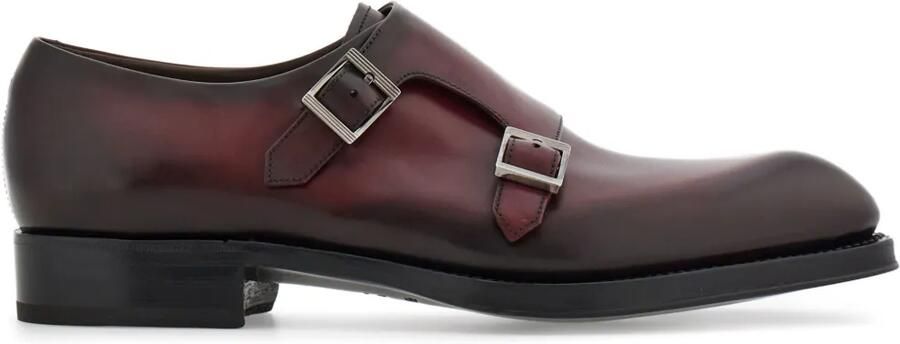 Ferragamo Tramezza leren gespschoenen met dubbele bandjes Rood