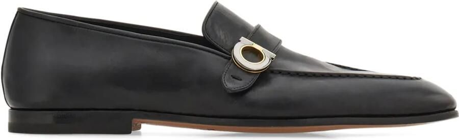 Ferragamo Tramezza loafers met Gancini ornament Zwart