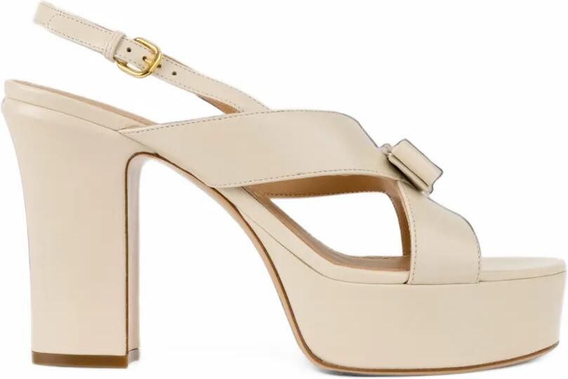 Ferragamo Vara bow platform sandals Beige
