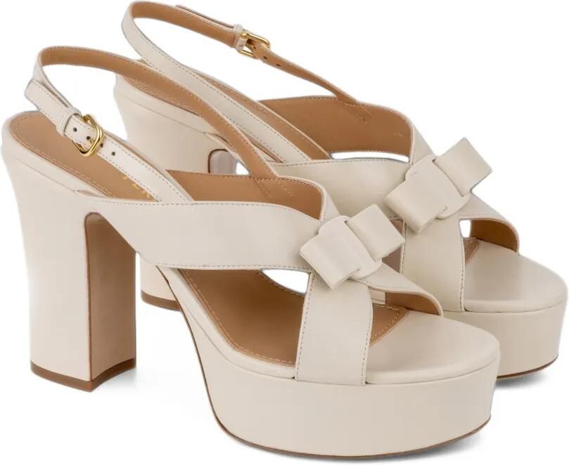 Ferragamo Vara bow platform sandals Beige - Foto 3