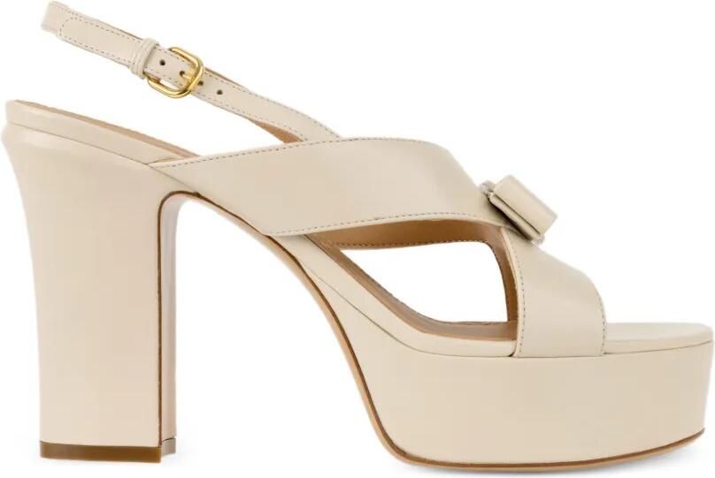 Ferragamo Vara bow platform sandals Beige