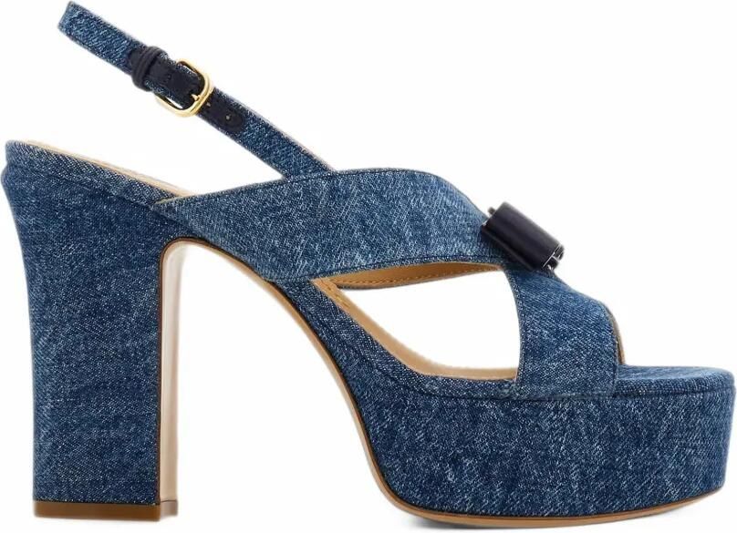 Ferragamo Vara bow platform sandals Blauw
