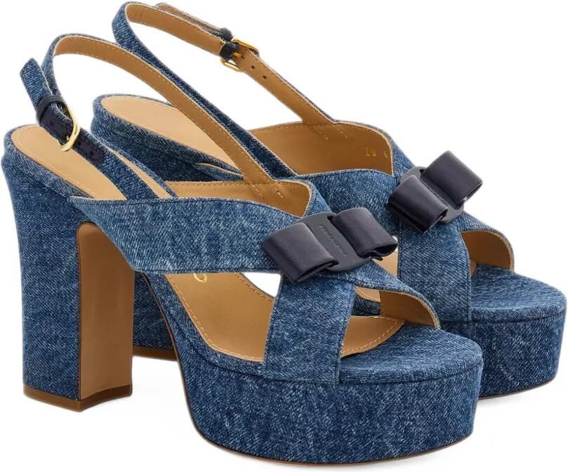 Ferragamo Vara bow platform sandals Blauw - Foto 4