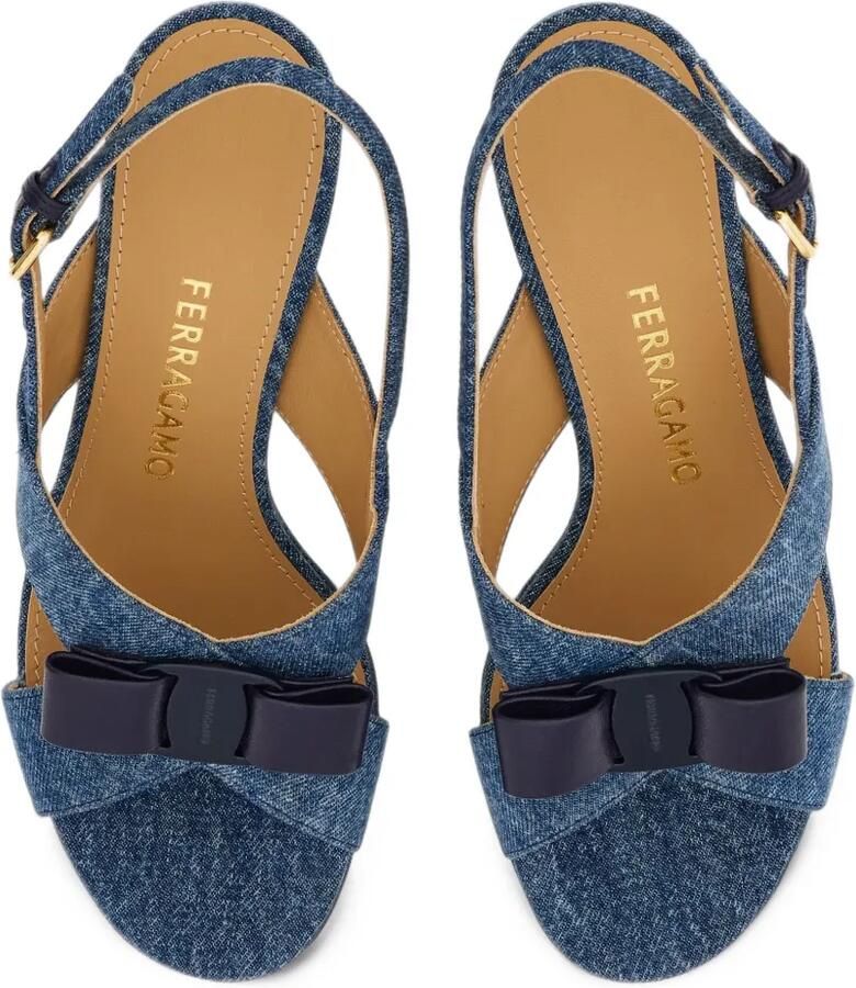 Ferragamo Vara bow platform sandals Blauw - Foto 2