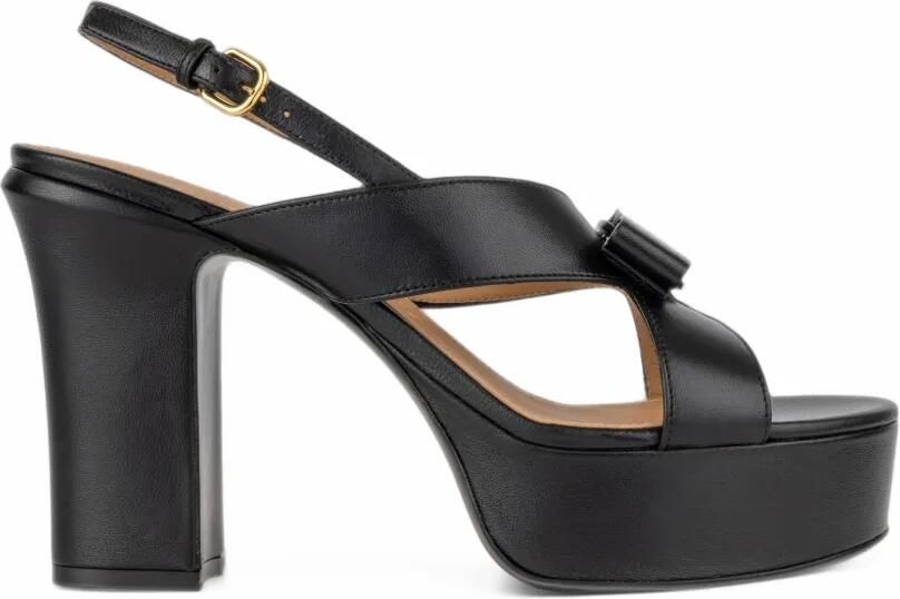 Ferragamo Vara bow platform sandals Zwart