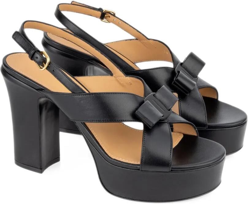 Ferragamo Vara bow platform sandals Zwart - Foto 4