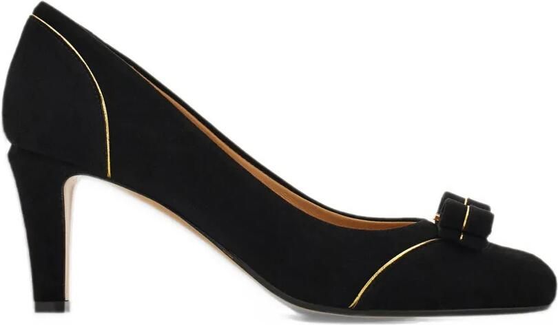 Ferragamo Vara bow pumps with piping detail Zwart