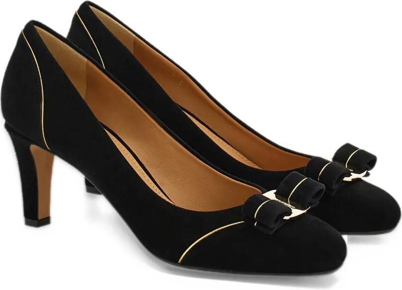 Ferragamo Vara bow pumps with piping detail Zwart - Foto 4