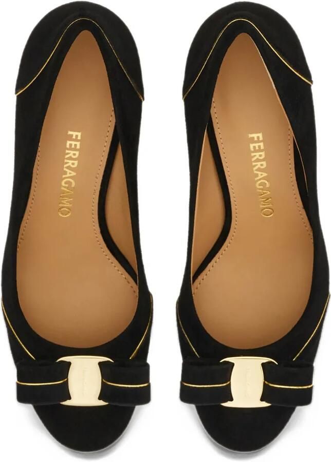 Ferragamo Vara bow pumps with piping detail Zwart - Foto 2