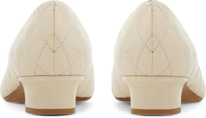 Ferragamo Vara gewatteerde pumps met strik Beige - Foto 4