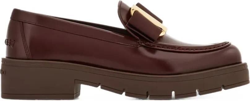 Ferragamo Vara loafers met chunky zool Rood
